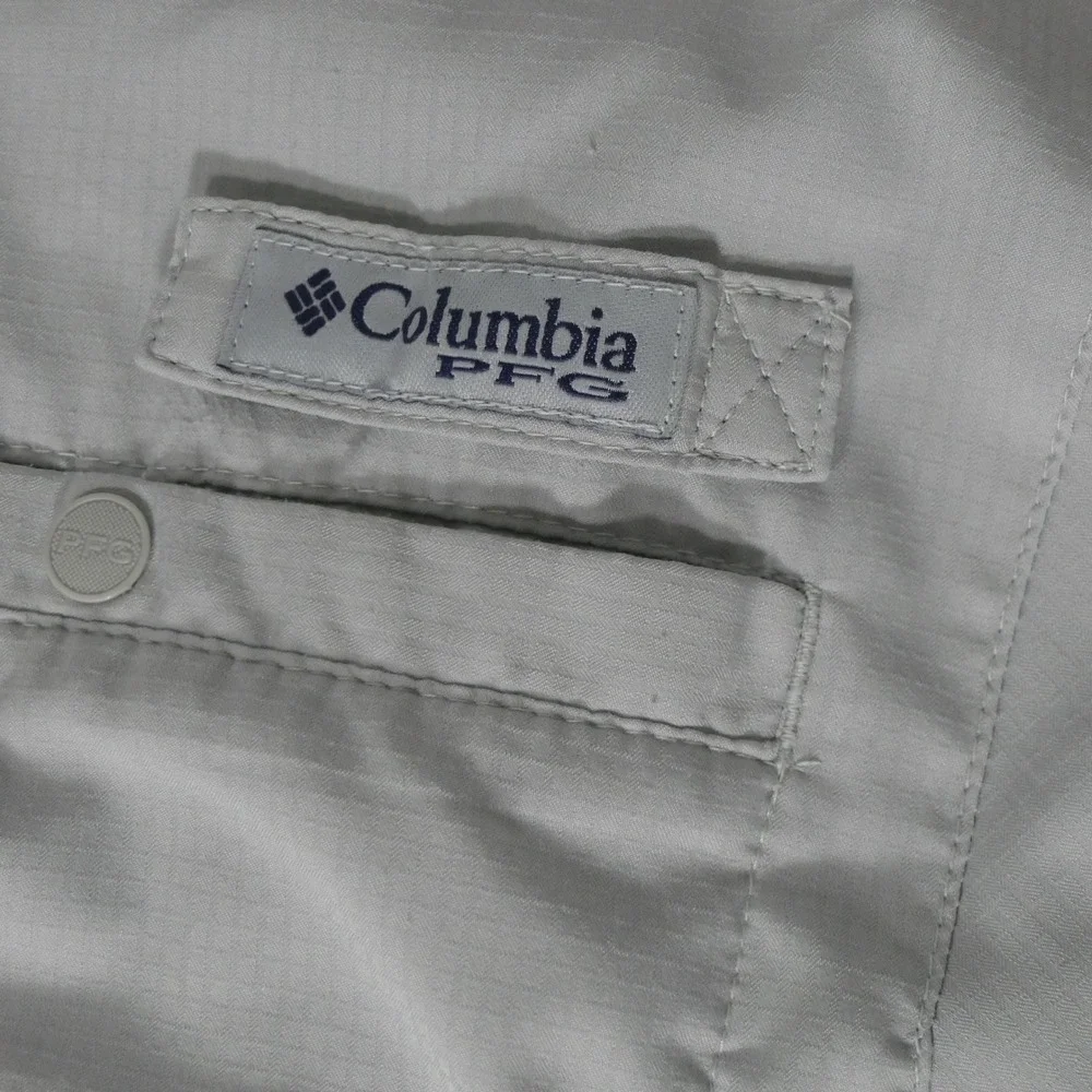 Columbia Mens PFG Shirt M Grey Fishing Omni-Shade Outdoors Hiking UPF 30 FM7266 - Picture 9 of 9